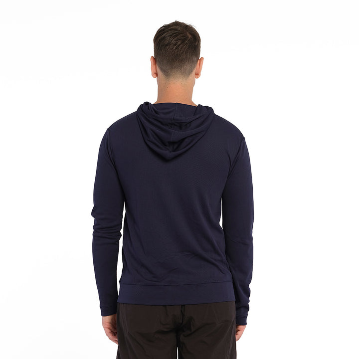 Cancer Council | Active Coolpass Hooded Jacket - Back | Navy | UPF50+ Protection
